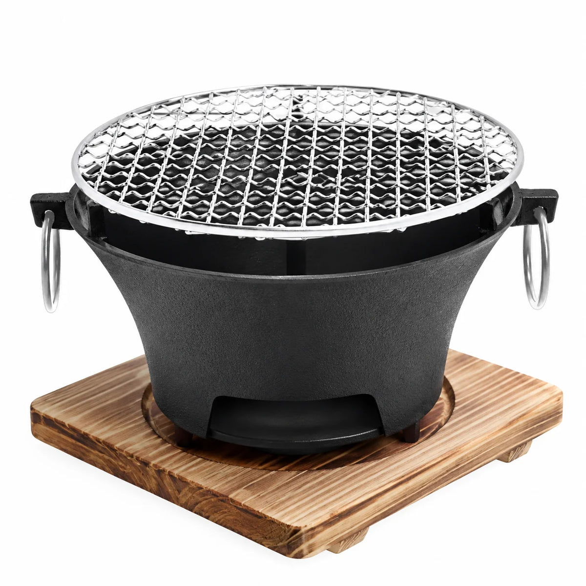 Zoe Portable Charcoal Tabletop Grill With Removable Cast Iron Grate
