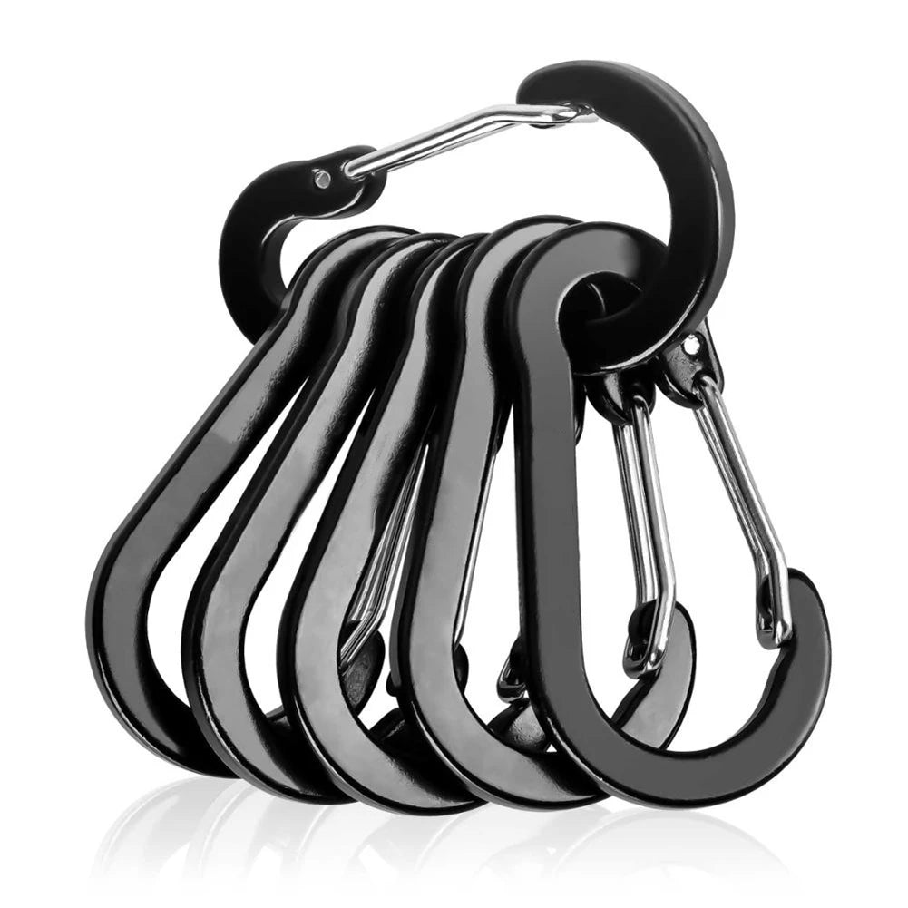 West Biking 6Pcs D Shape Carabiner Set for Outdoor Use