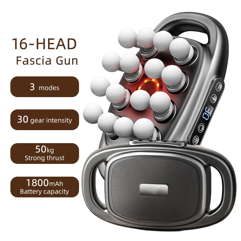 Foreverlily 16 Head Fascia Gun Full Body Massager With 9 Modes