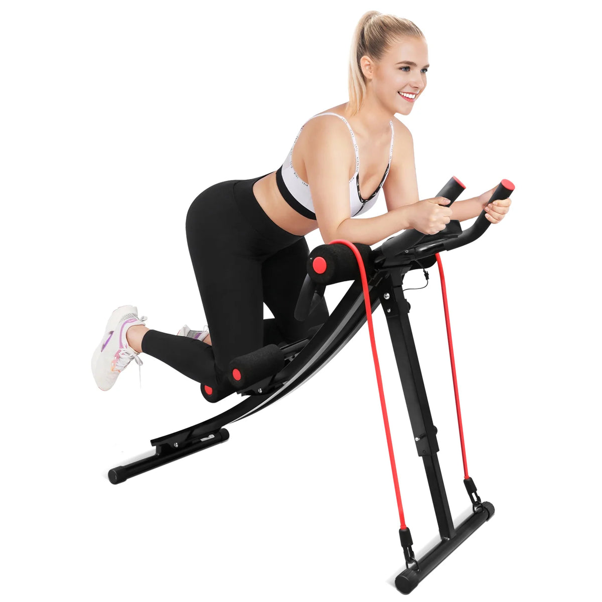 Foldable Ab Machine With Display Home Gym Fitness Trainer