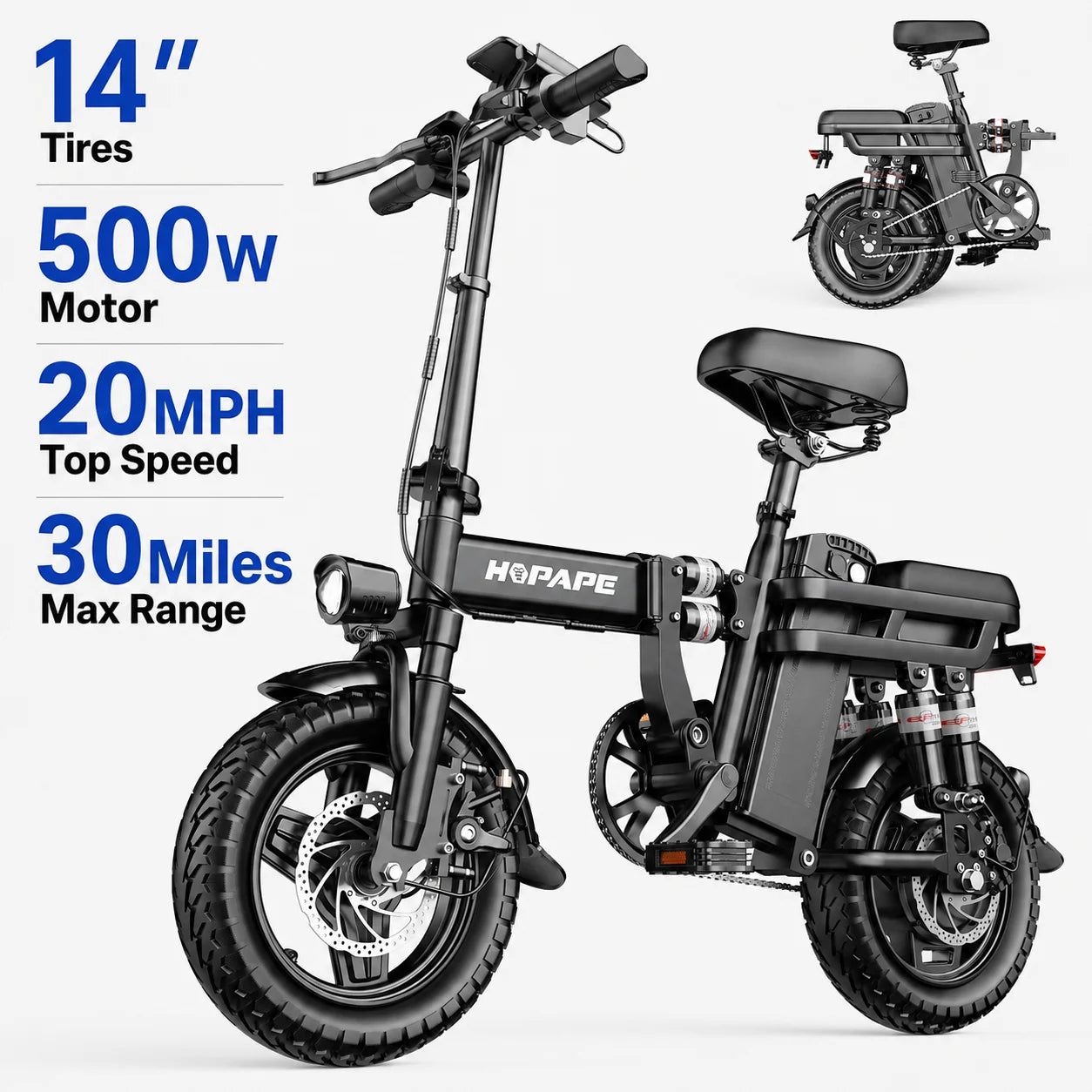 EOEOTWO E01 1000W Fat Tire Electric Bike Adults Extended Range