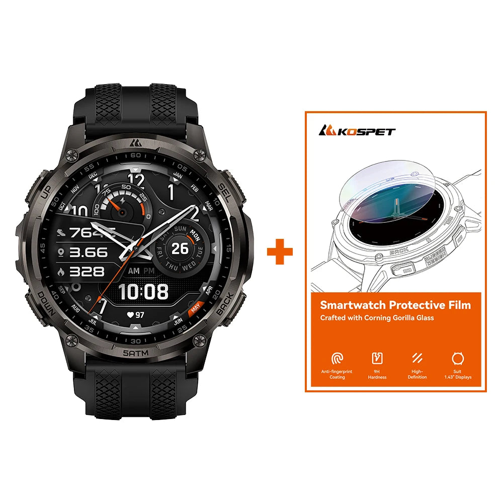 KOSPET Tank T4C Rugged Smartwatch With GPS Fitness Tracking