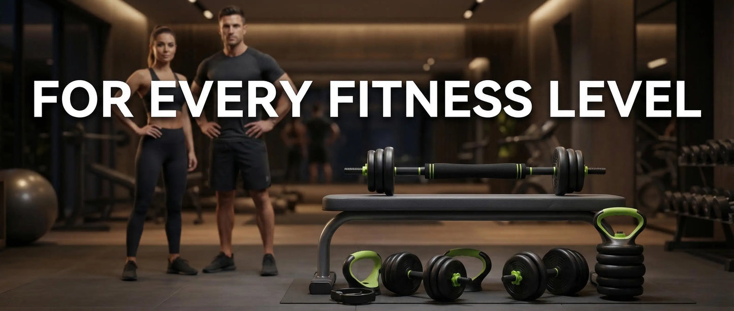Adjustable Dumbbell Kettlebell Barbell Set For Home Gym Workout