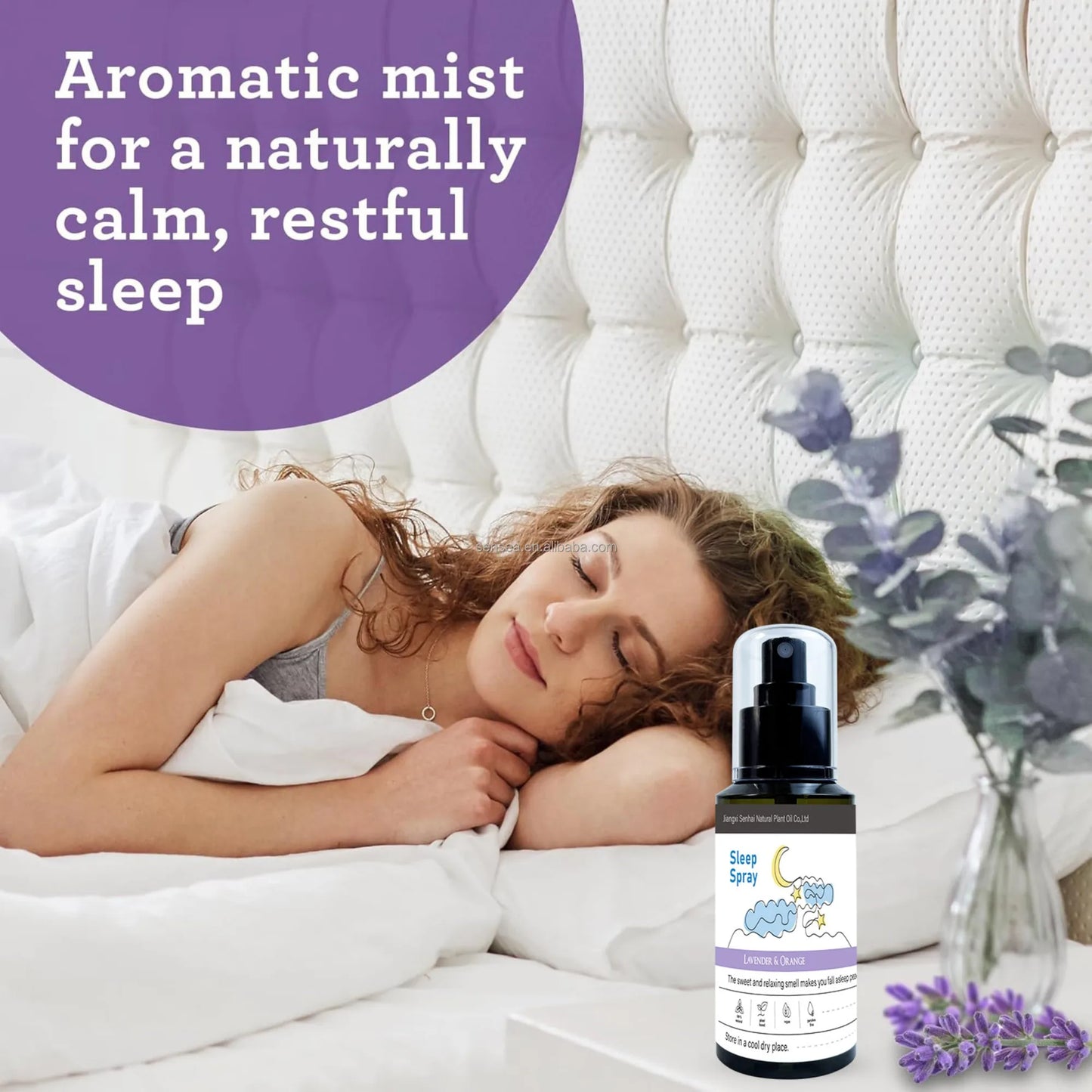 100ml Relieve Fatigue Sleep Spray Lavender Essential Oil Vanilla Gentle Freshness Care Spray Mist Sleep For Room Deep Fall Aslee