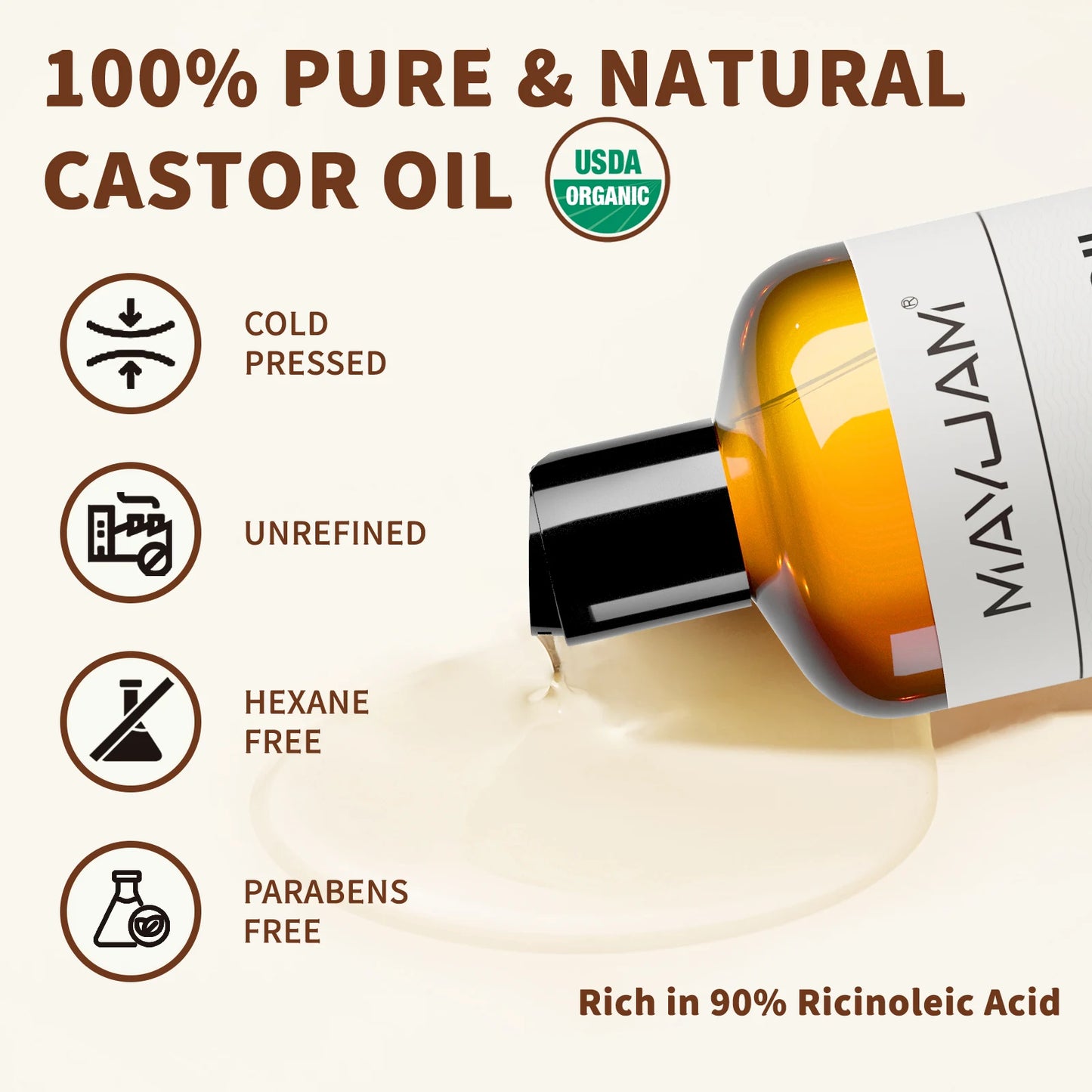 MAYJAM Pure Castor Oil And Fractionated Coconut Oil For Skin