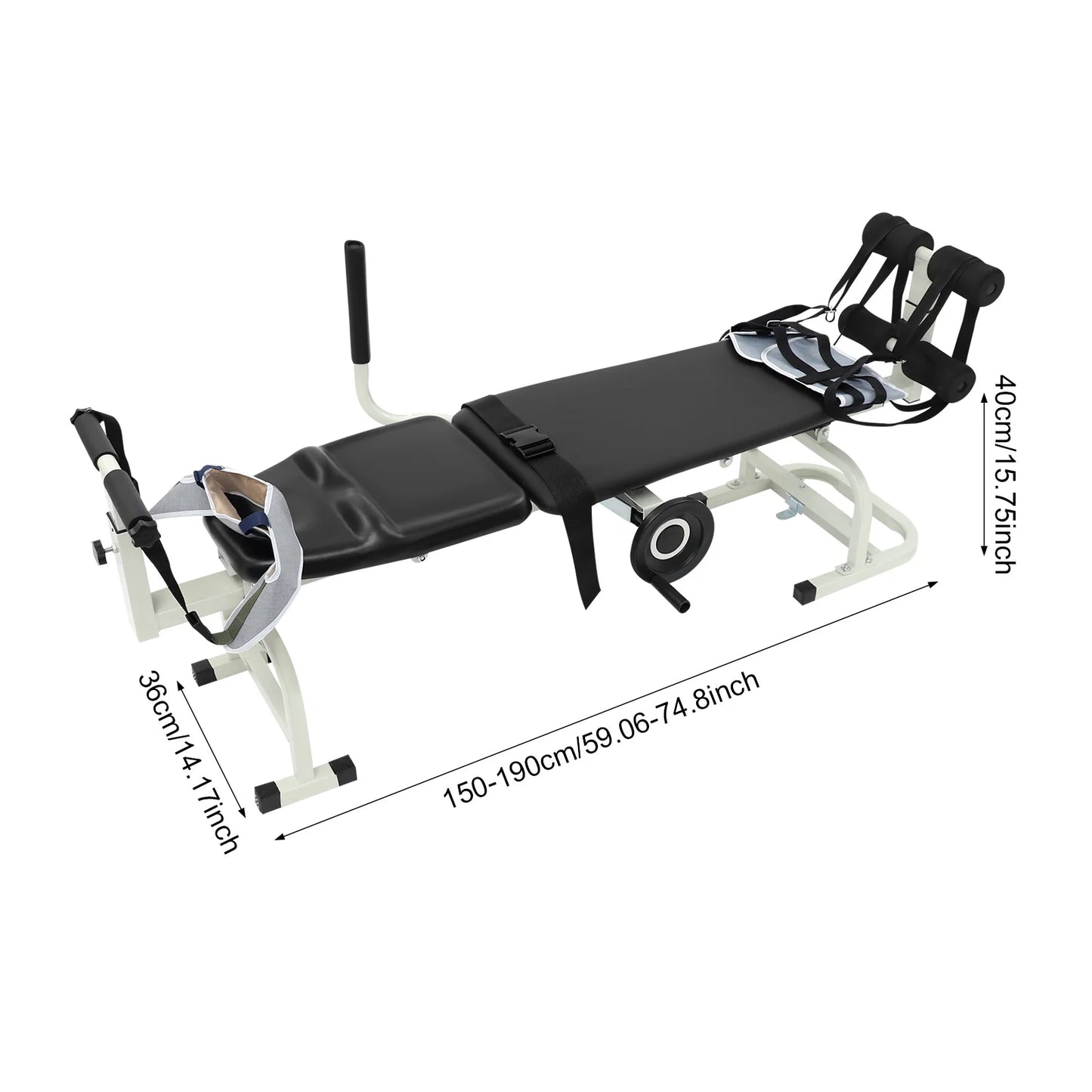 Adjustable Multifunctional Back Stretch Bench With Cervical Traction Support