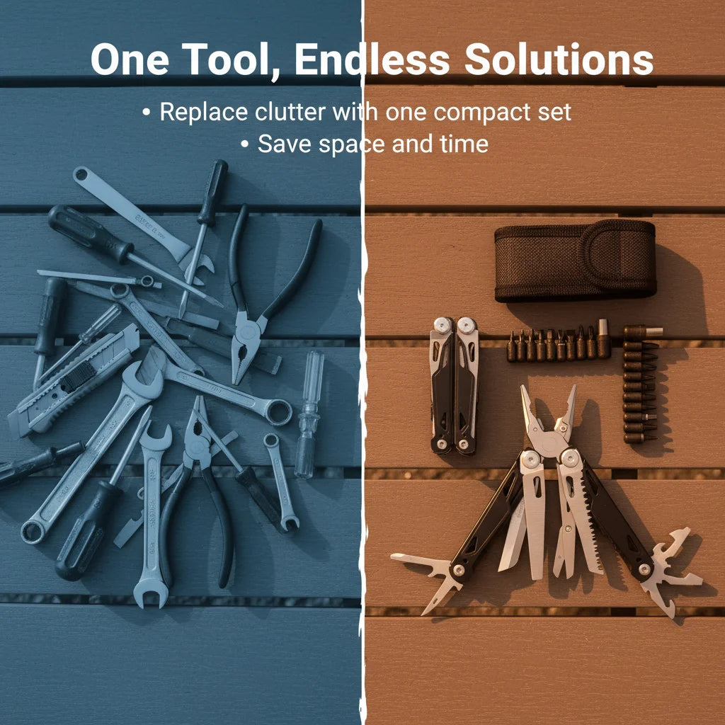 Stainless Steel Multitool Pliers Screwdriver Saw For Camping And Hiking