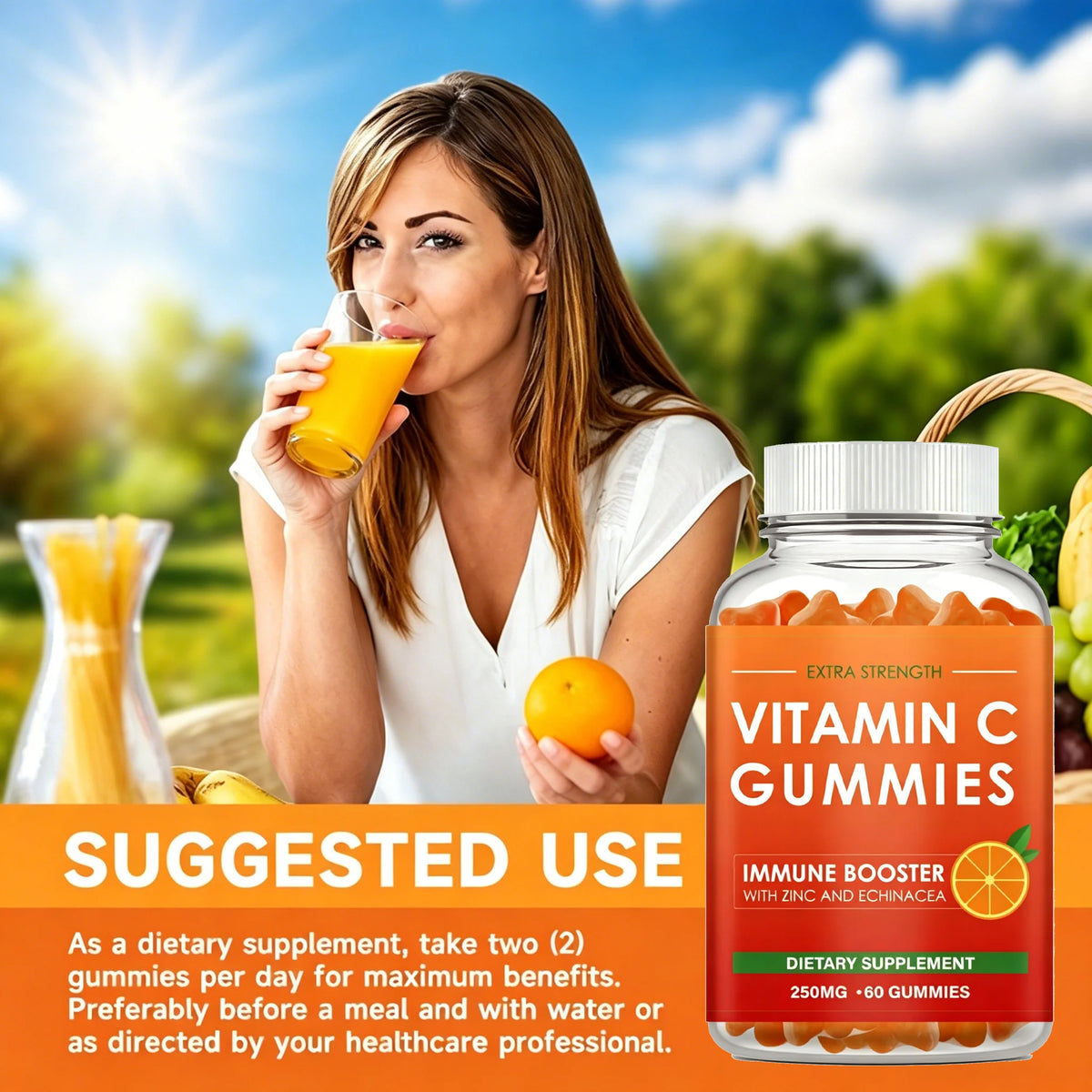 Vitamin C Gummies For Immune Support, Energy And Collagen Production
