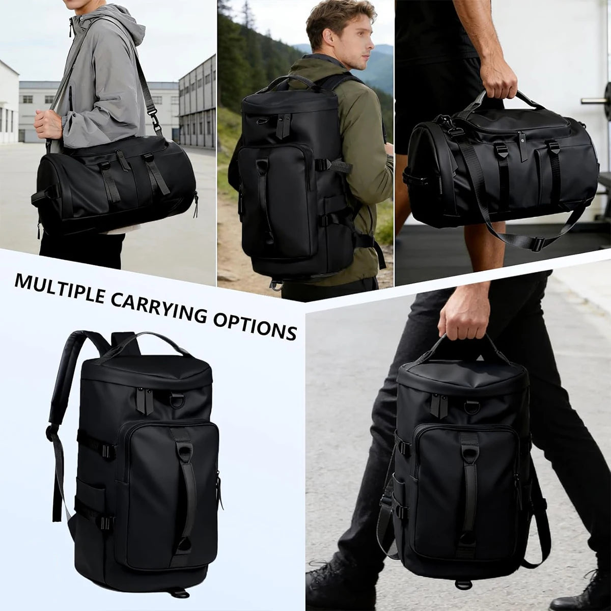 Convertible Gym Duffel Bag Backpack For Travel And Sports