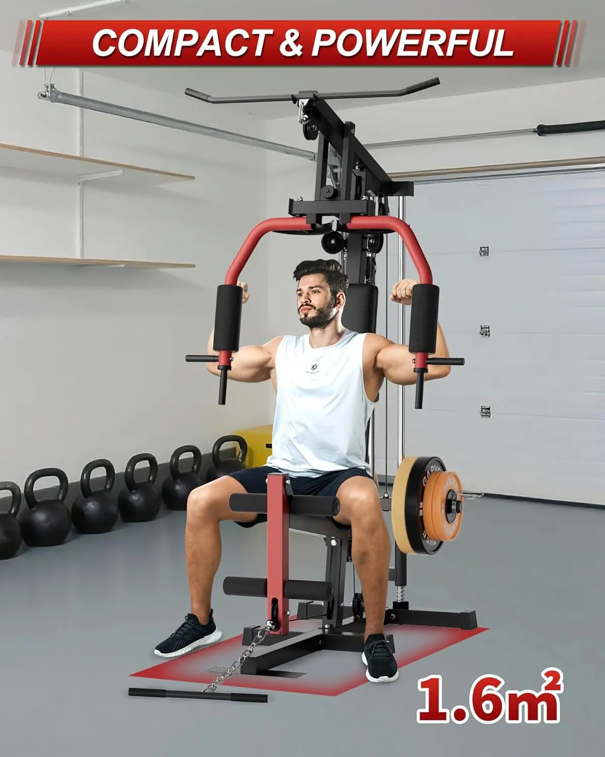 HiMISS 5-in-1 Home Gym Machine for Full Body Strength Training Workout