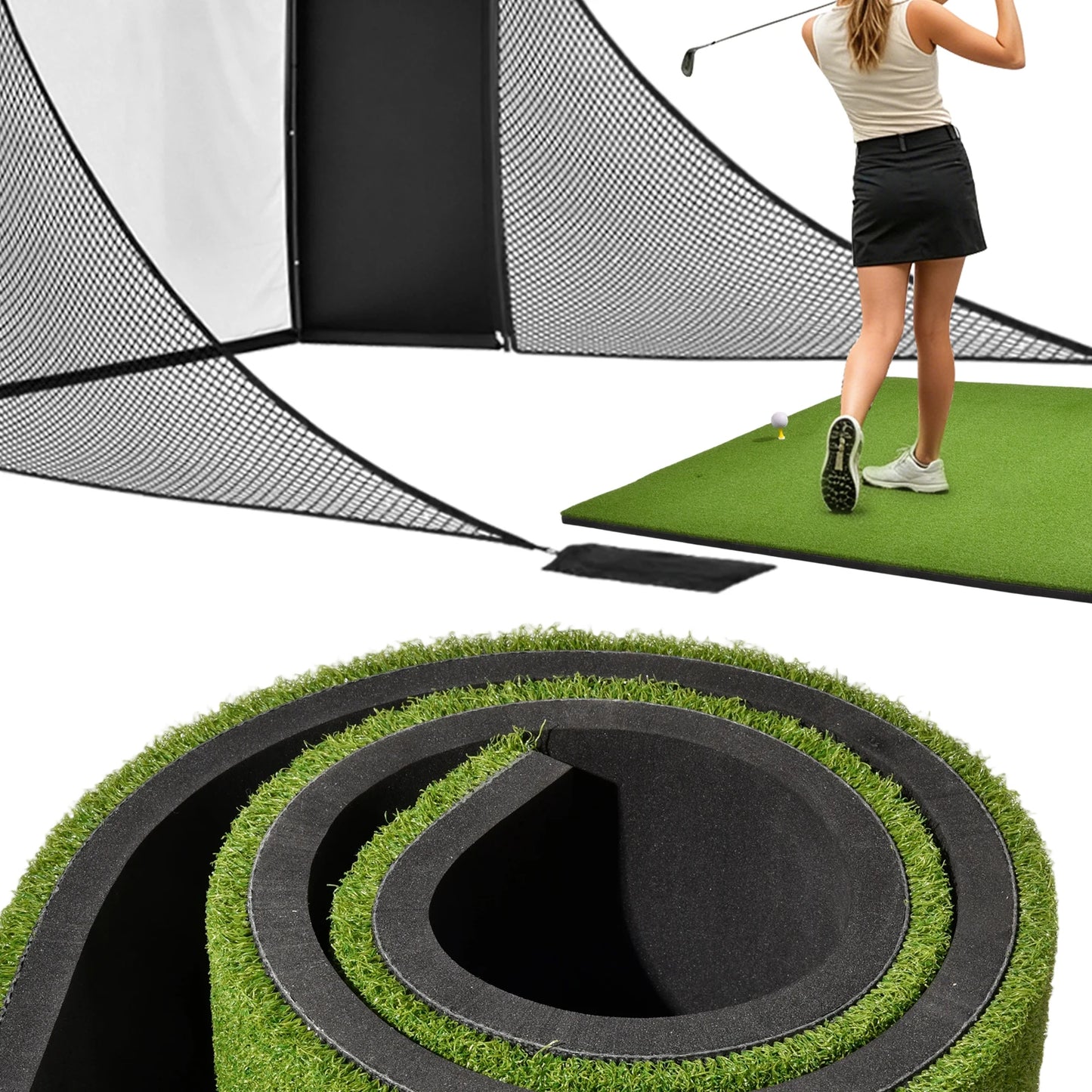 Golf Hitting Mat Synthetic Turf Training Aid For Indoor Practice