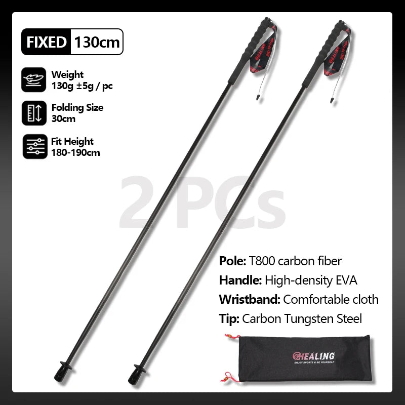 OKHEALING Trekking Poles Carbon Fiber Ultralight 2-Piece