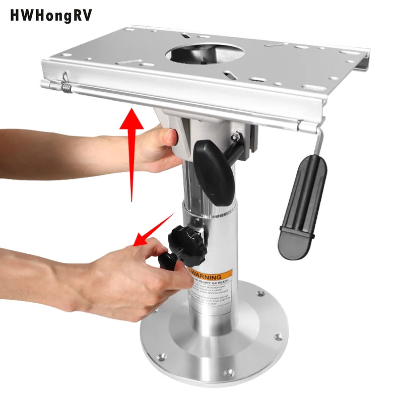 Aluminum Adjustable Height Locking Boat Seat Pedestal Mount