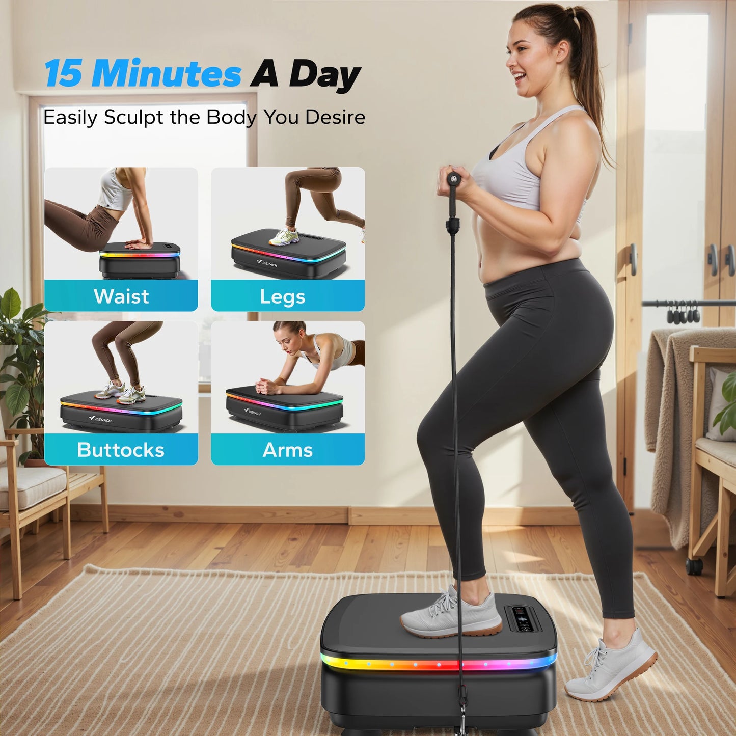 MERACH Vibration Plate Exercise Machine for Whole Body Wellness