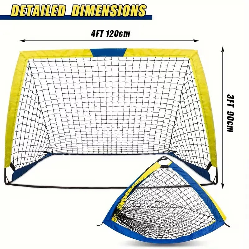 Portable Soccer Goal Set Featuring Two Durable Popup Nets