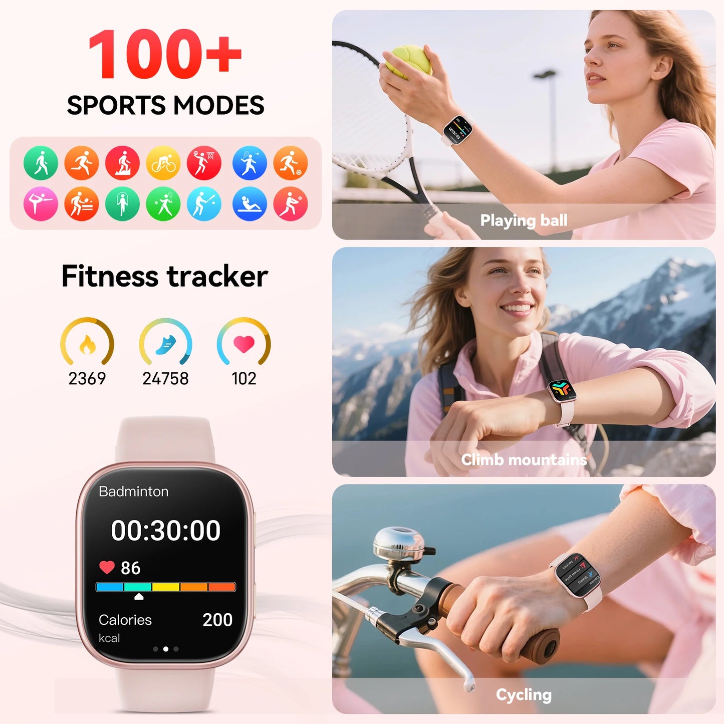 Waterproof Bluetooth Smart Watch With Heart Rate Monitor