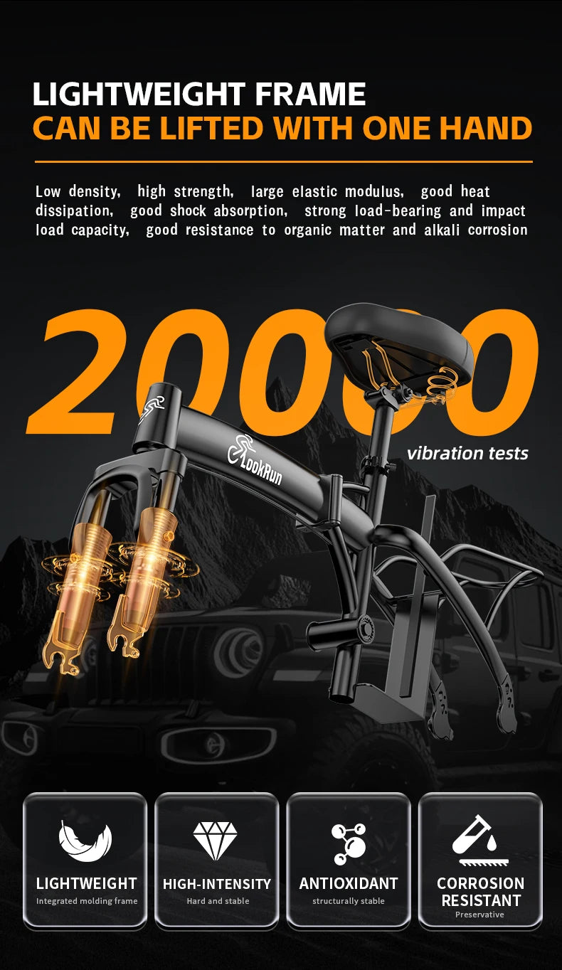 Lookrun G11 Foldable Ebike 600W Peak Power 48V Battery
