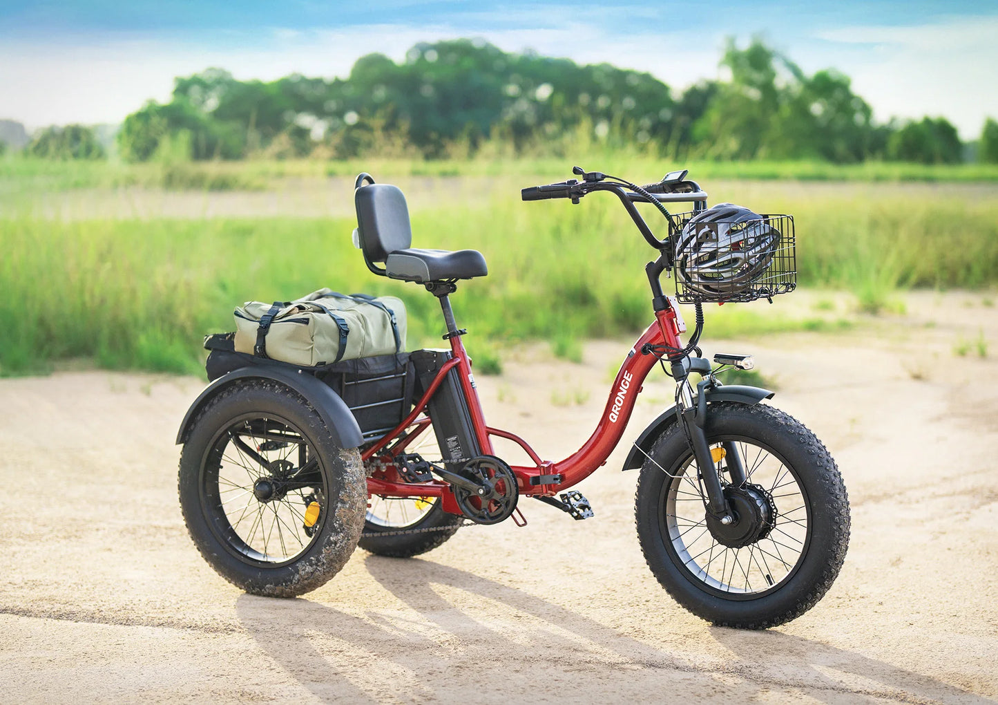 QRONGE 960W Fat Tire Folding Electric Tricycle For Adults
