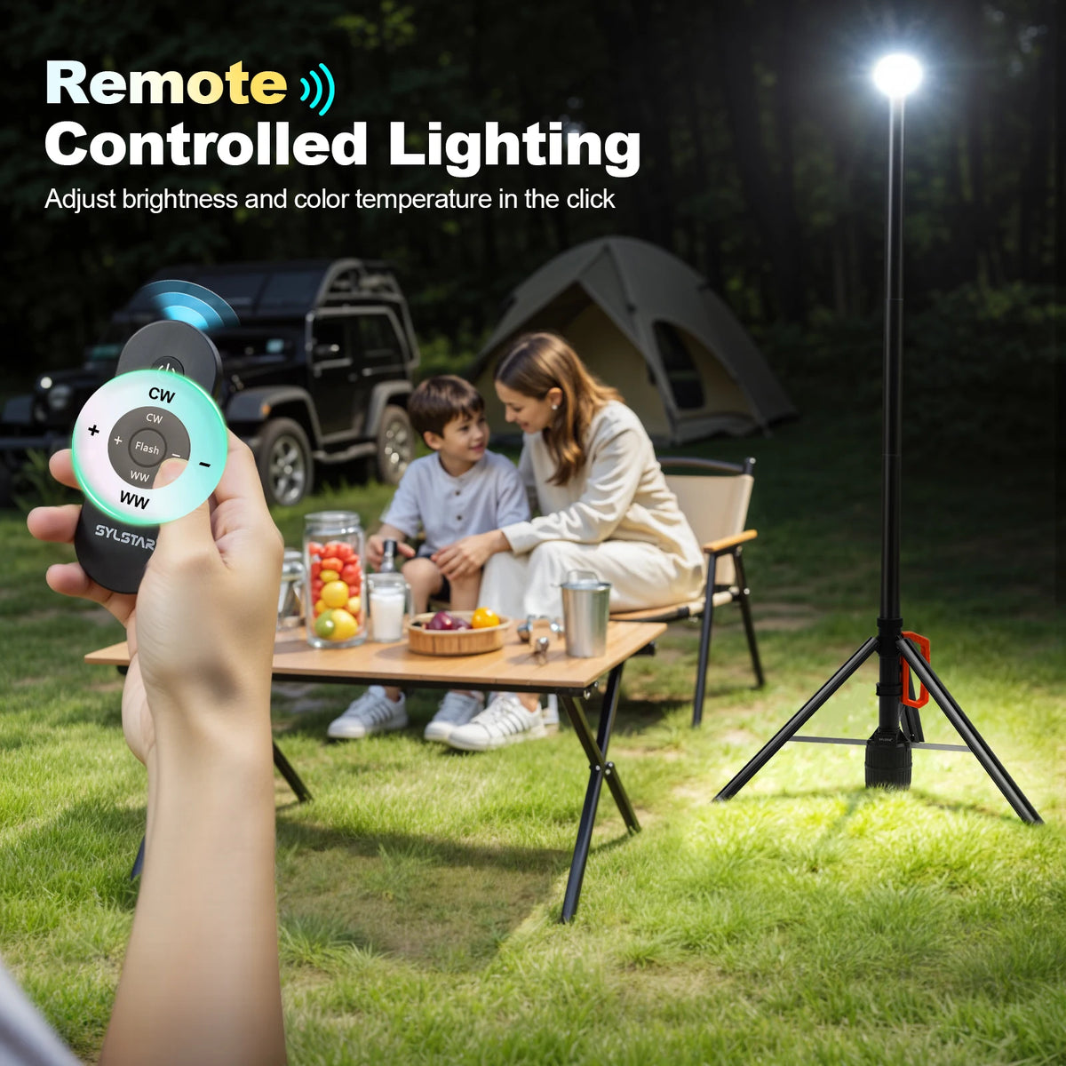 Rechargeable LED Work Light with Remote Control 360 Degree Coverage