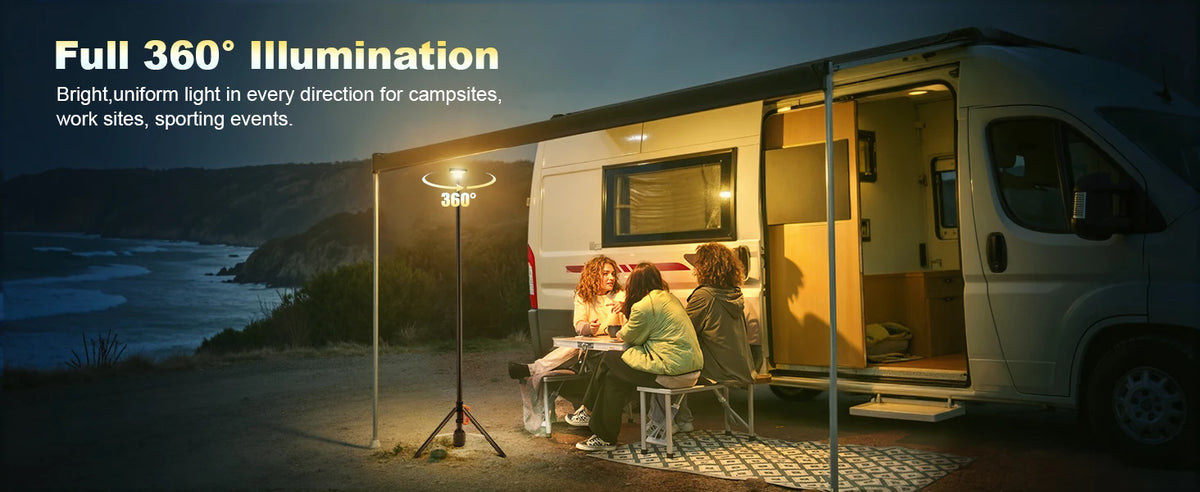 Rechargeable LED Work Light with Remote Control 360 Degree Coverage