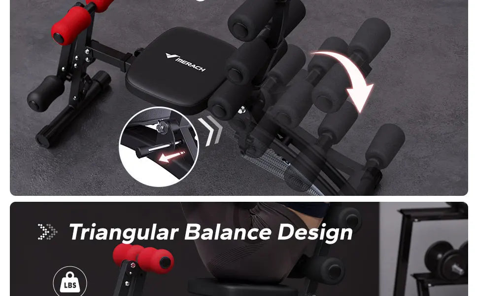 MERACH Ab Machine Multifunctional Sit Up Bench For Home Gym