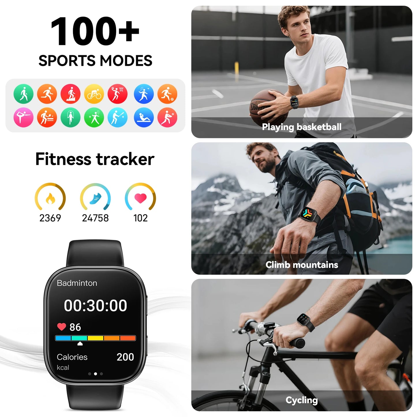 Waterproof Bluetooth Smart Watch With Heart Rate Monitor