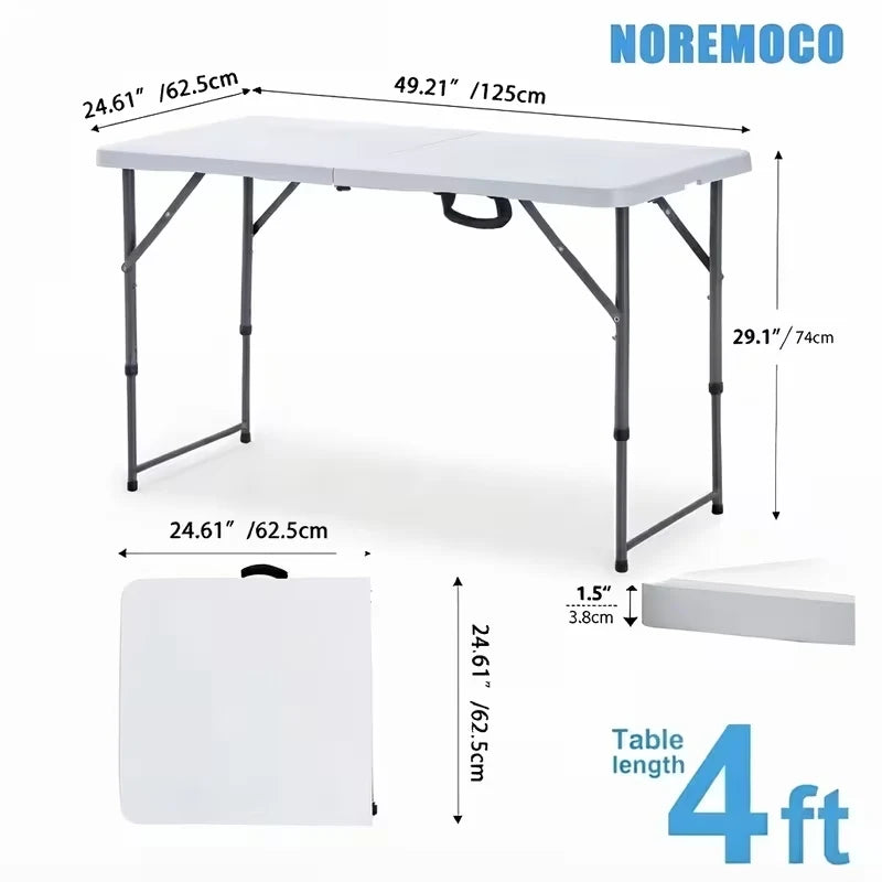 NOREMOCO Folding Portable Table With Carry Handle And Safety Lock