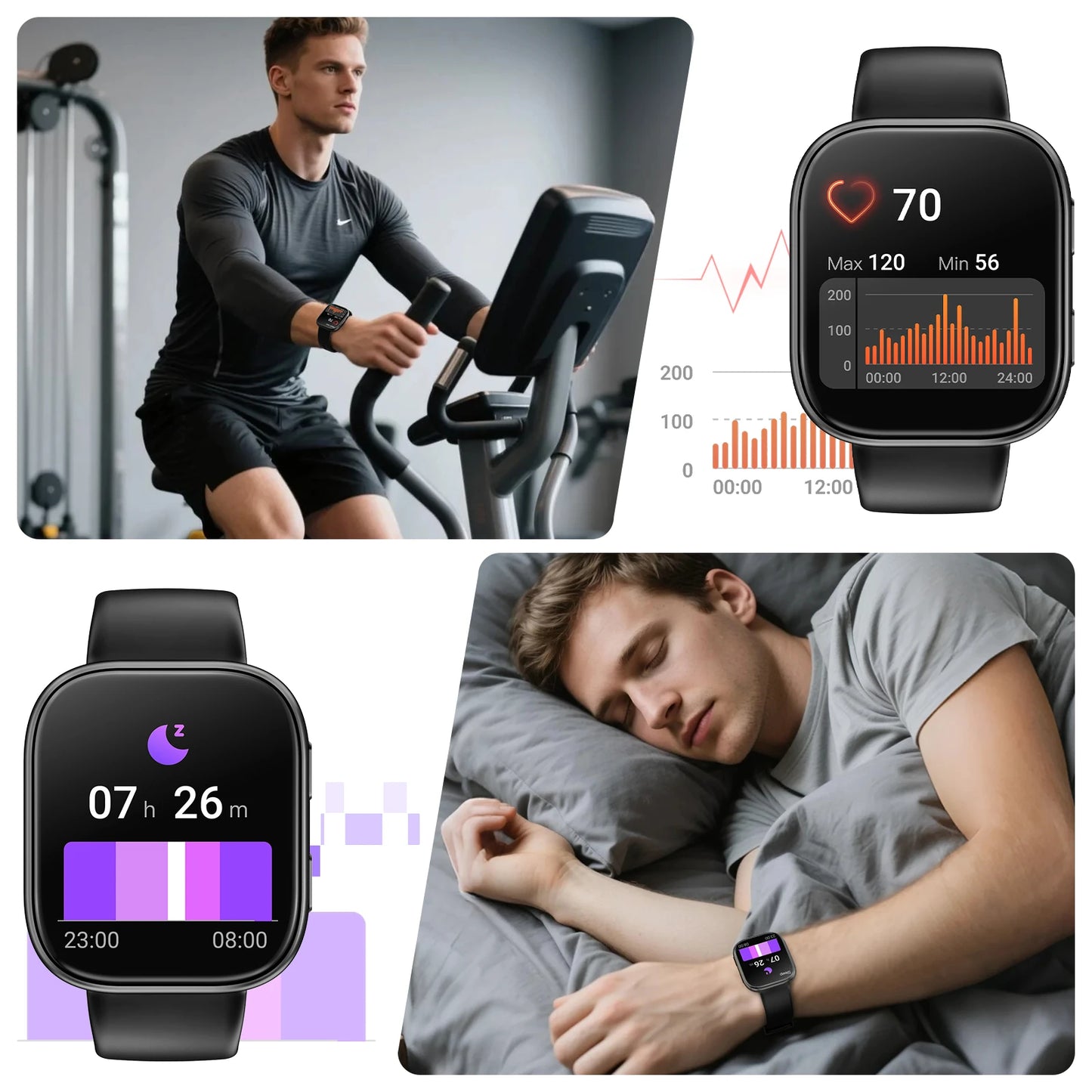 Waterproof Bluetooth Smart Watch With Heart Rate Monitor