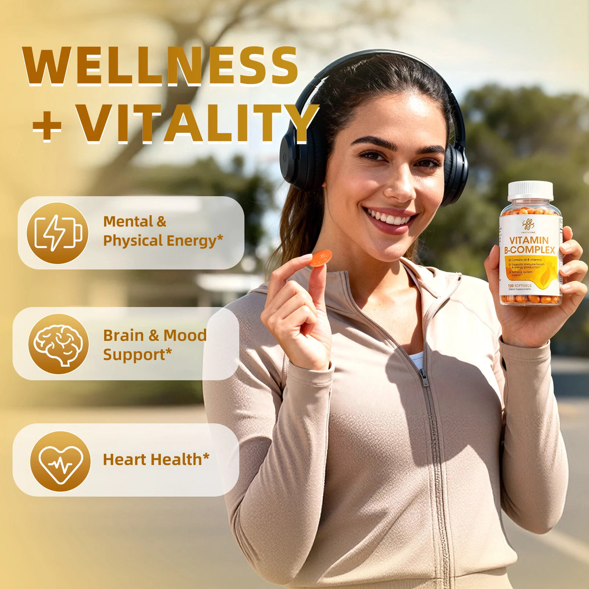 IMATCHME Vitamin B Complex Capsules for Stress and Immune Support