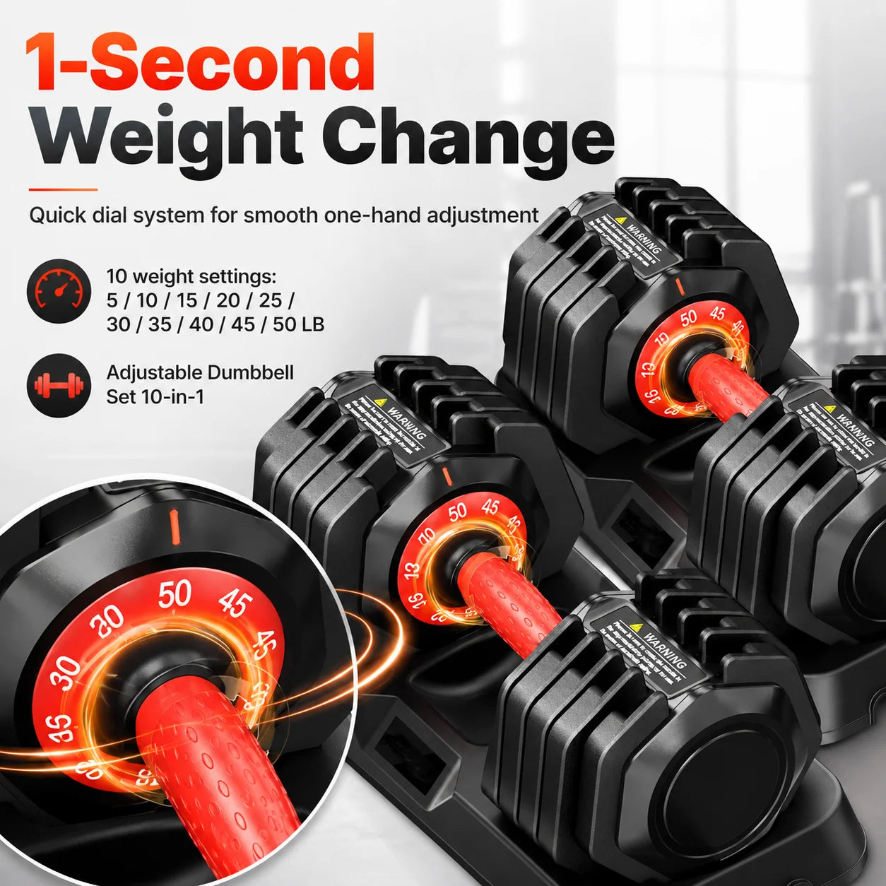 Adjustable Dumbbell Set With Stand For Home Strength Training