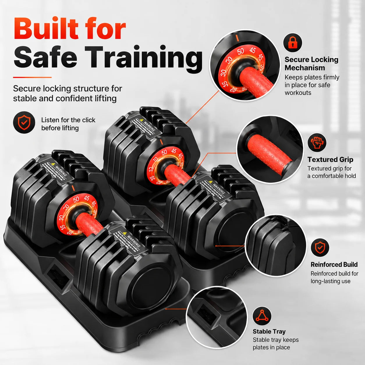 Adjustable Dumbbell Set With Stand For Home Strength Training