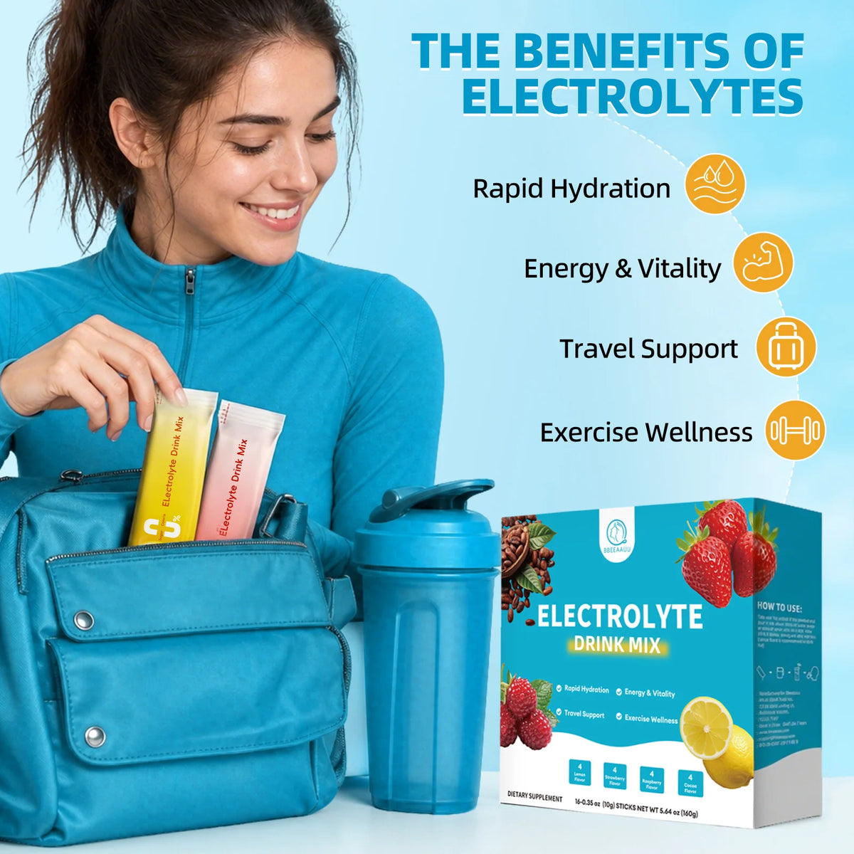 Beworths Sugar Free Zero Calorie Electrolyte Powder Hydration Mix