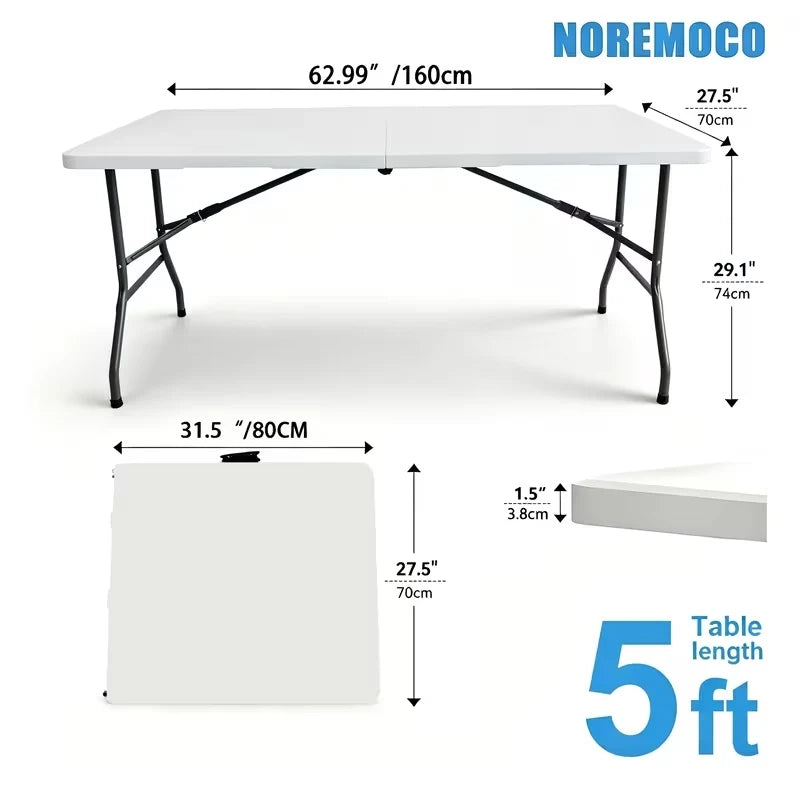 NOREMOCO Folding Portable Table With Carry Handle And Safety Lock