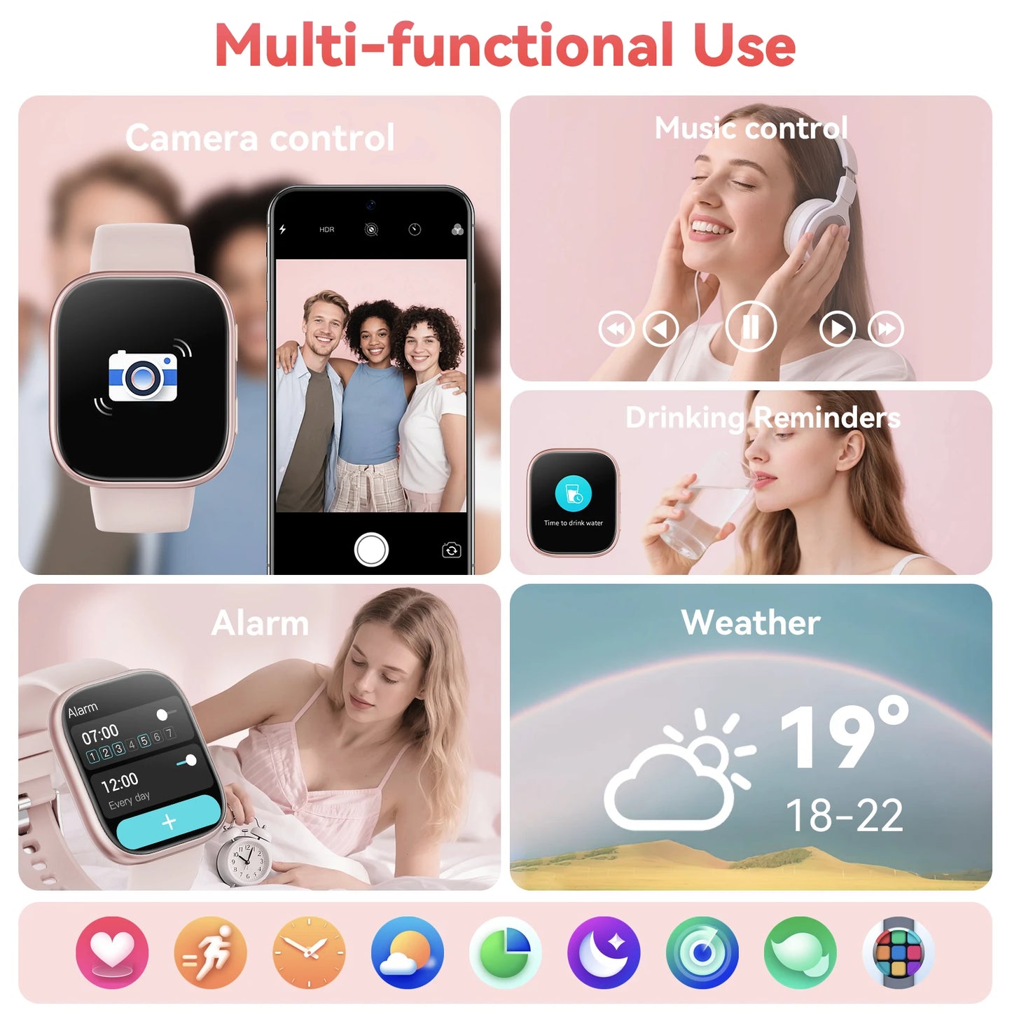 Waterproof Bluetooth Smart Watch With Heart Rate Monitor