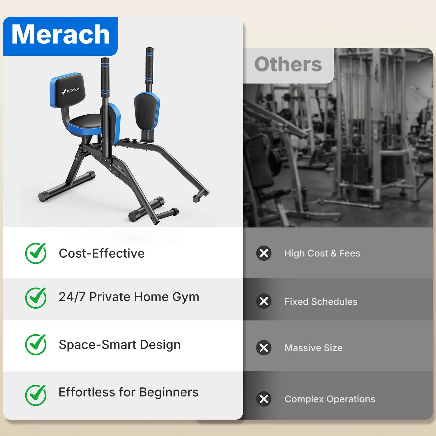 Merach Adjustable Resistance Hip Abductor Fitness Machine