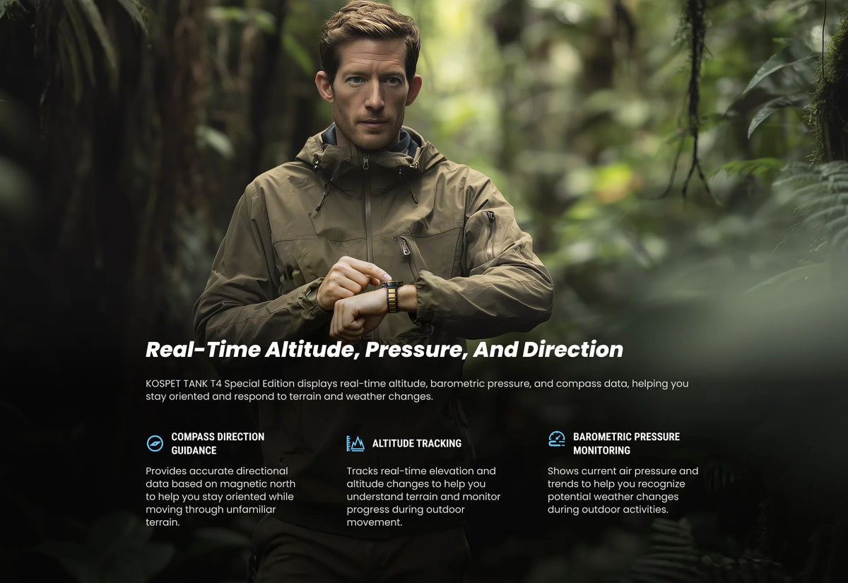 KOSPET Tank T4 GPS Smartwatch Offline Maps And Sports Tracking