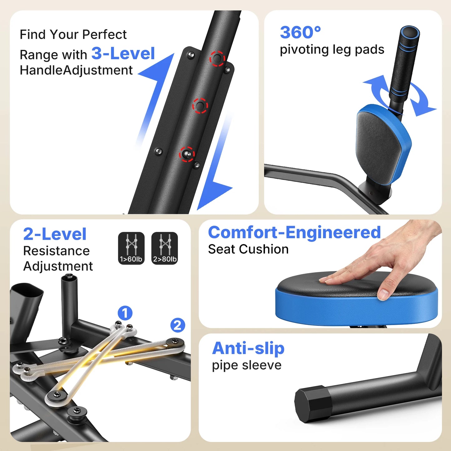 Merach Adjustable Resistance Hip Abductor Fitness Machine