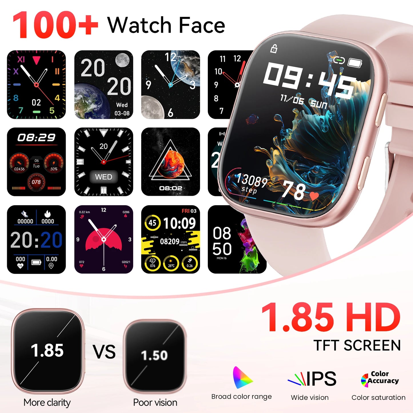 Waterproof Bluetooth Smart Watch With Heart Rate Monitor