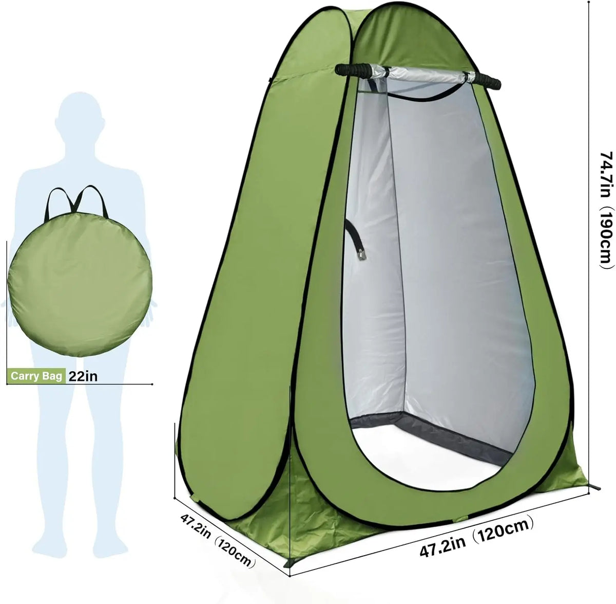 Pop Up Privacy Shower Tent With Portable Changing Shelter