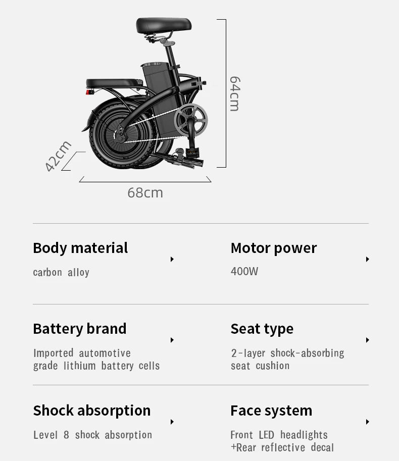 Lookrun G11 Foldable Ebike 600W Peak Power 48V Battery