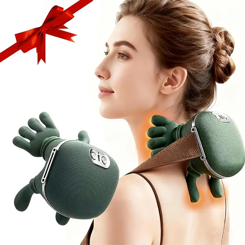 Neck Shoulder Massager Shiatsu Pillow Heat Cordless Portable