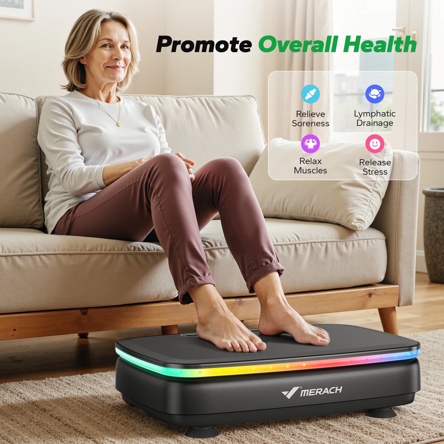 MERACH Vibration Plate Exercise Machine for Whole Body Wellness
