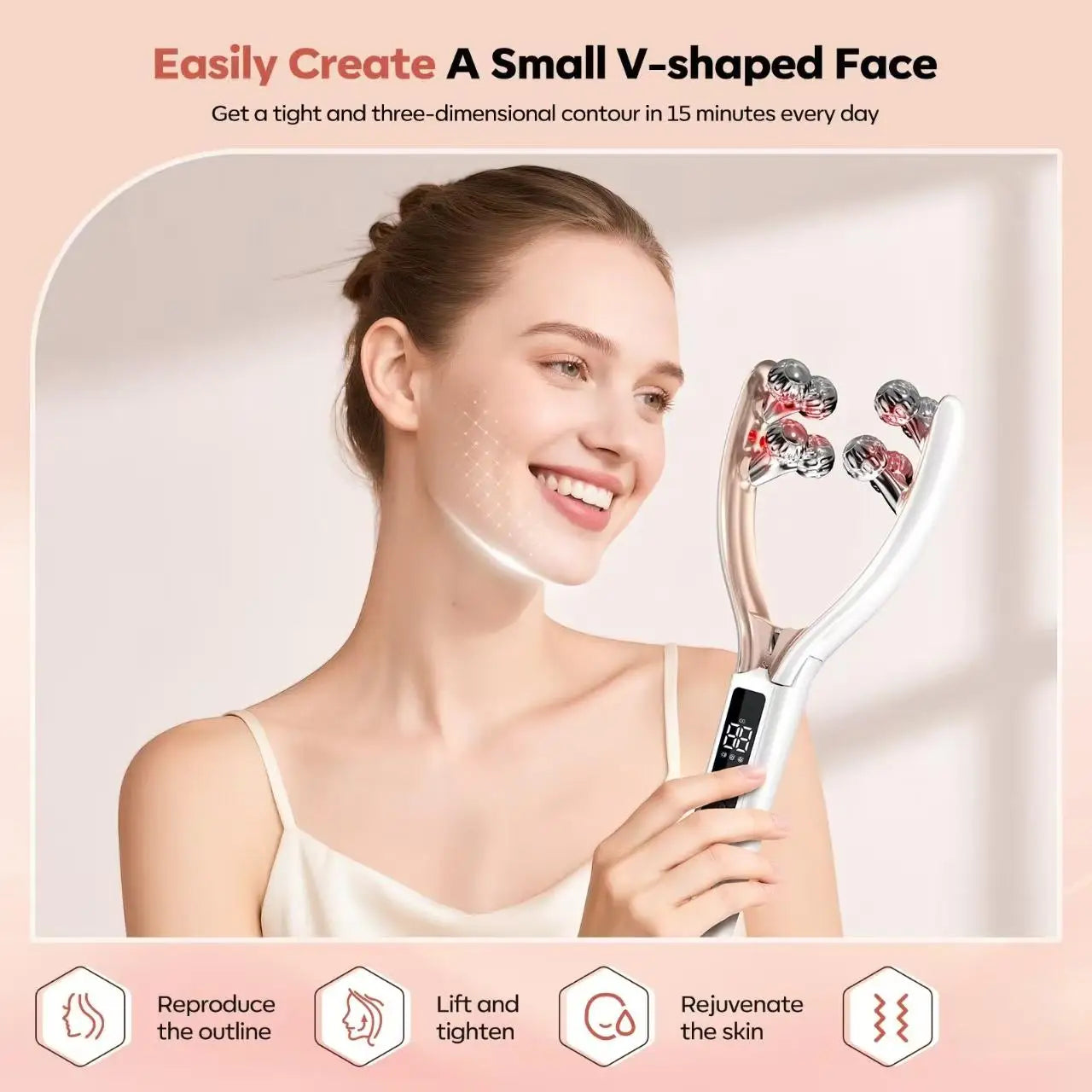Rechargeable Wireless Facial Massager For Face And Neck Care