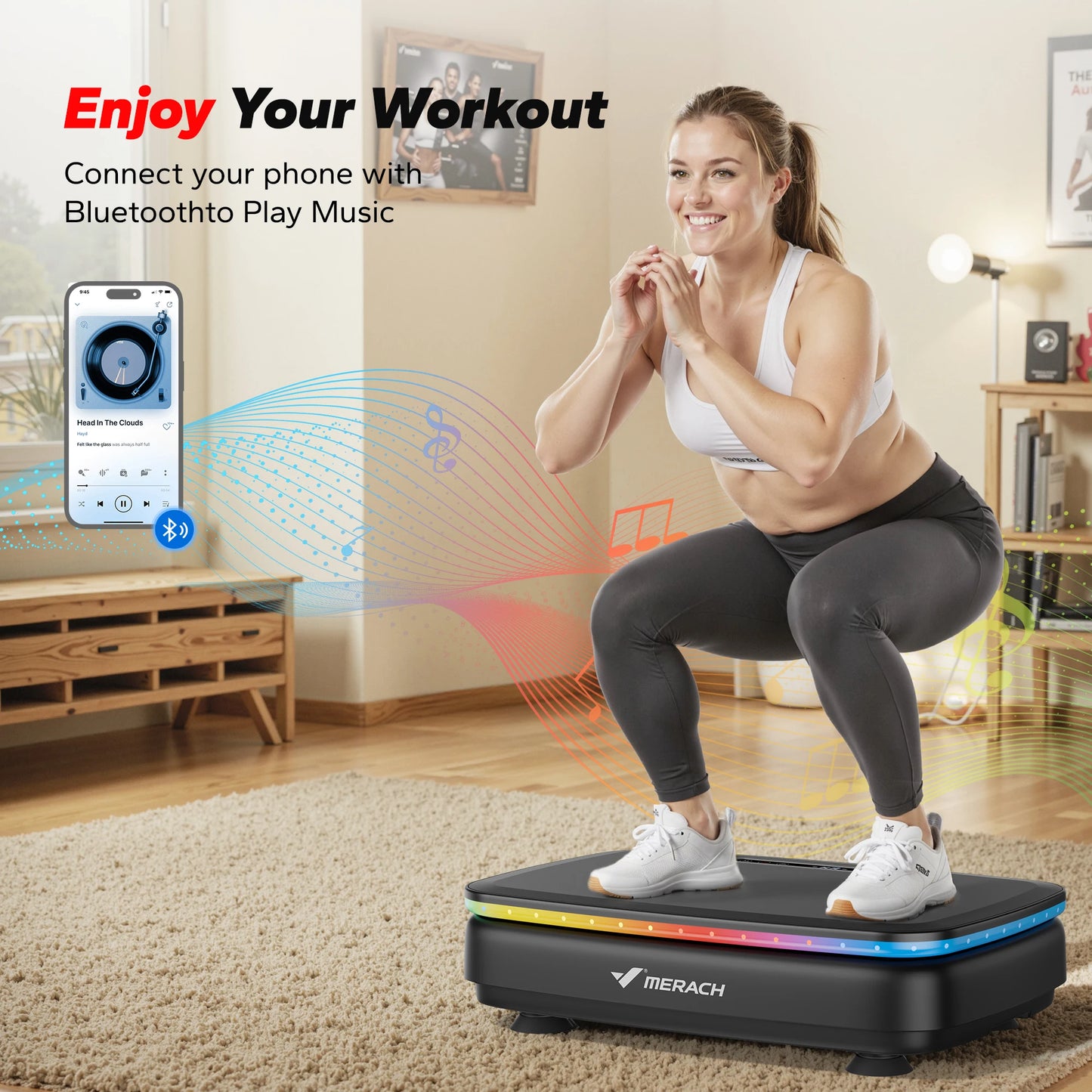 MERACH Vibration Plate Exercise Machine for Whole Body Wellness