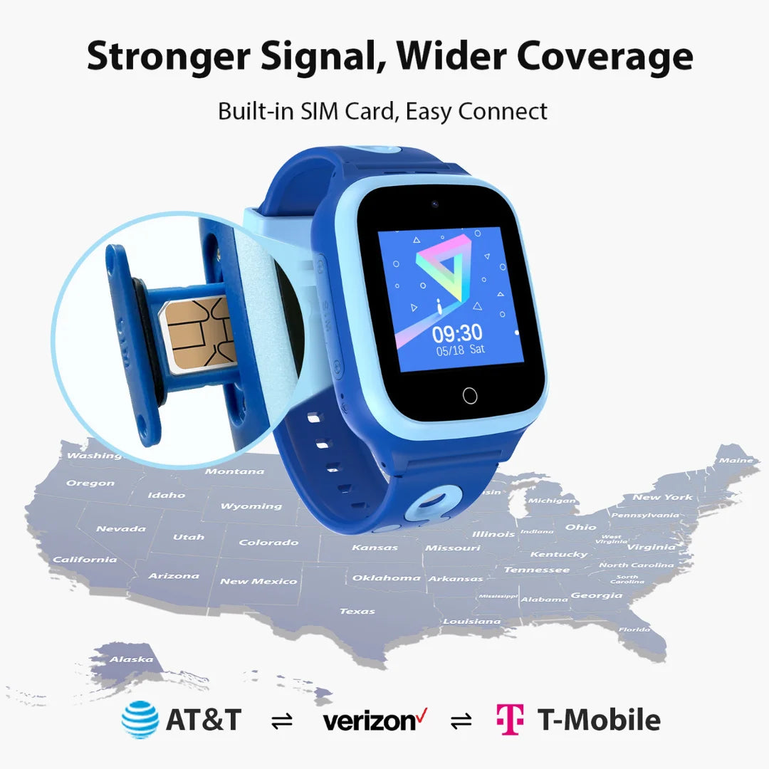 Kids 4G Smartwatch With GPS Video Calling And Voice Chat