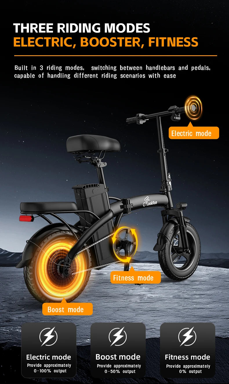 Lookrun G11 Foldable Ebike 600W Peak Power 48V Battery