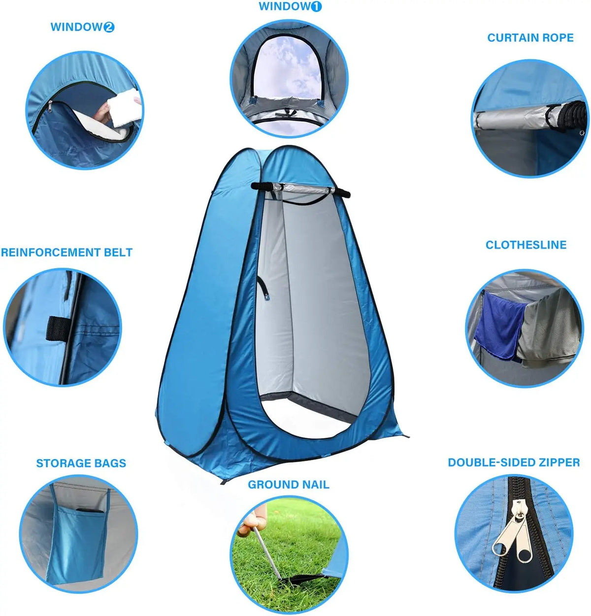 Pop Up Privacy Shower Tent With Portable Changing Shelter