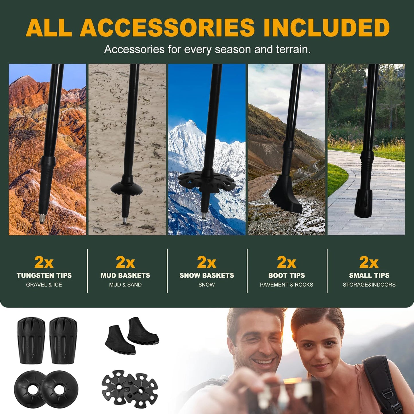 Ultralight 5-Section Aluminum Trekking Pole for Hiking and Walking