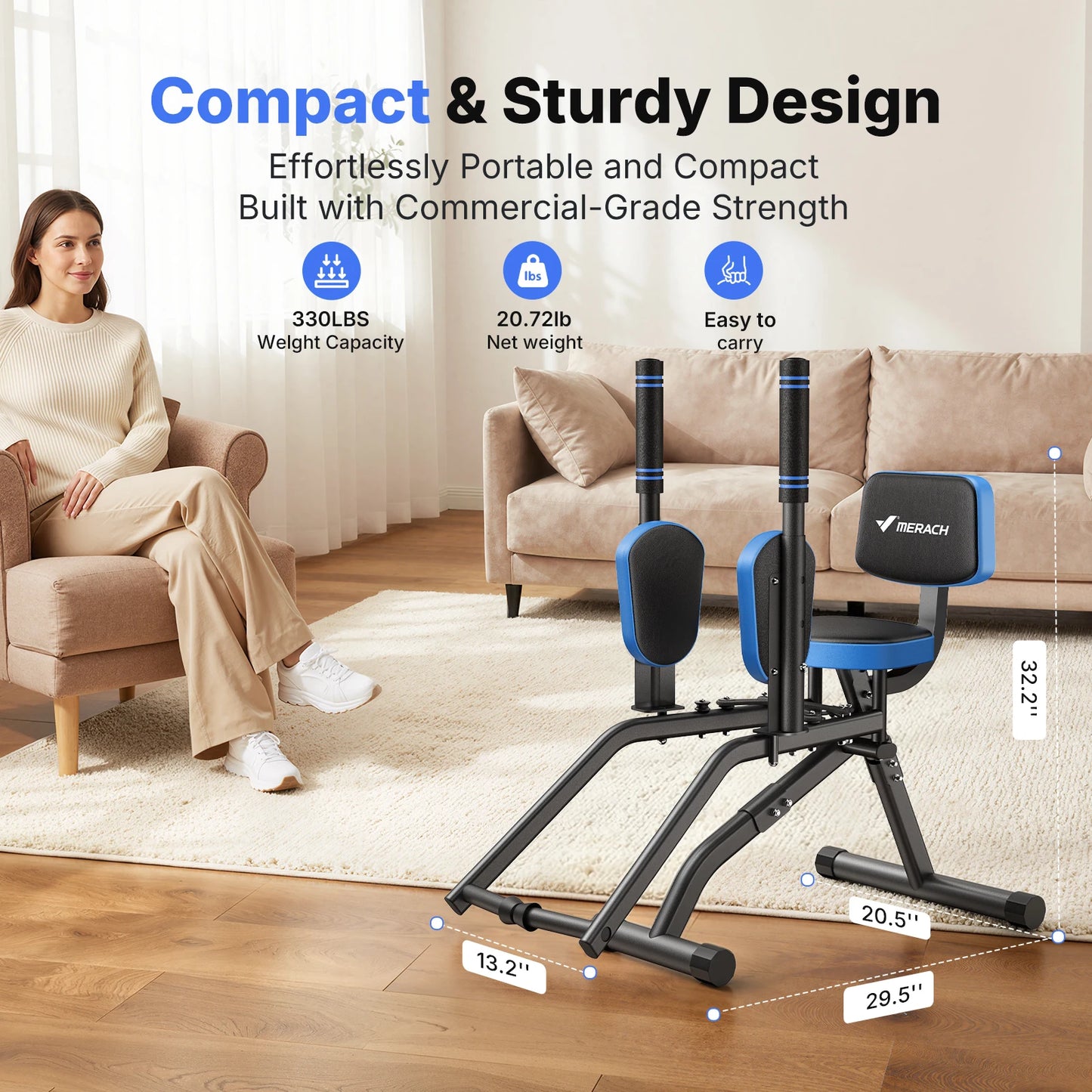 Merach Adjustable Resistance Hip Abductor Fitness Machine