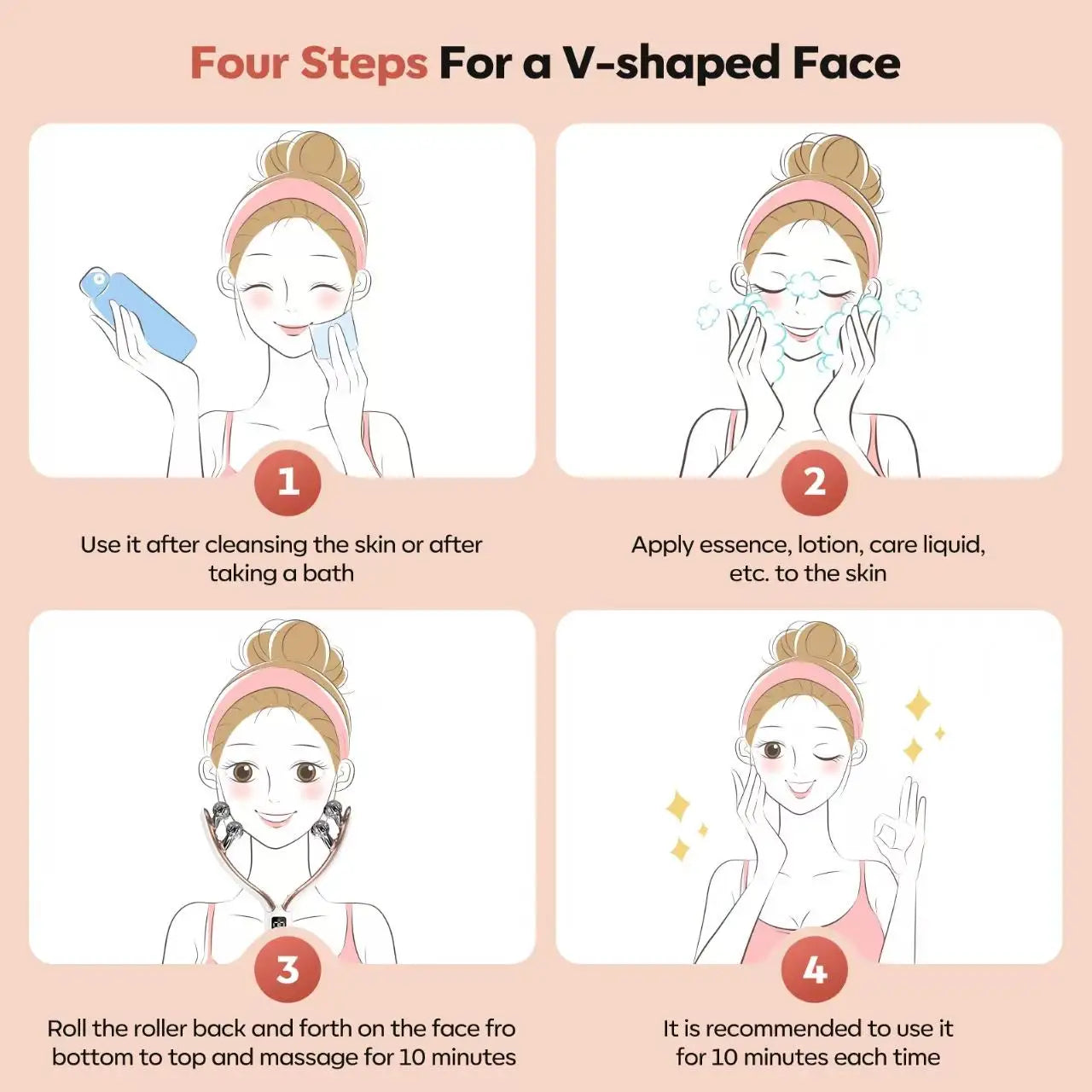 Rechargeable Wireless Facial Massager For Face And Neck Care